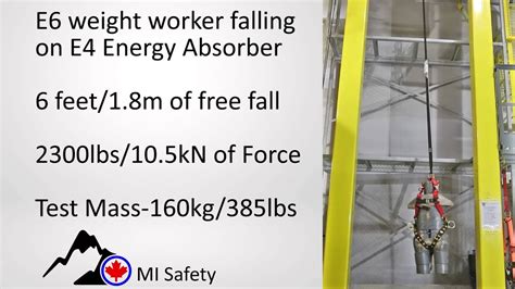 fall arrest drop tests at a csa approved test facility 